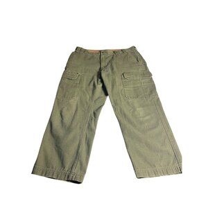 Duluth Trading Co Mens Fire Hose Work Cargo Pants 40x30 Green Durable Cotton